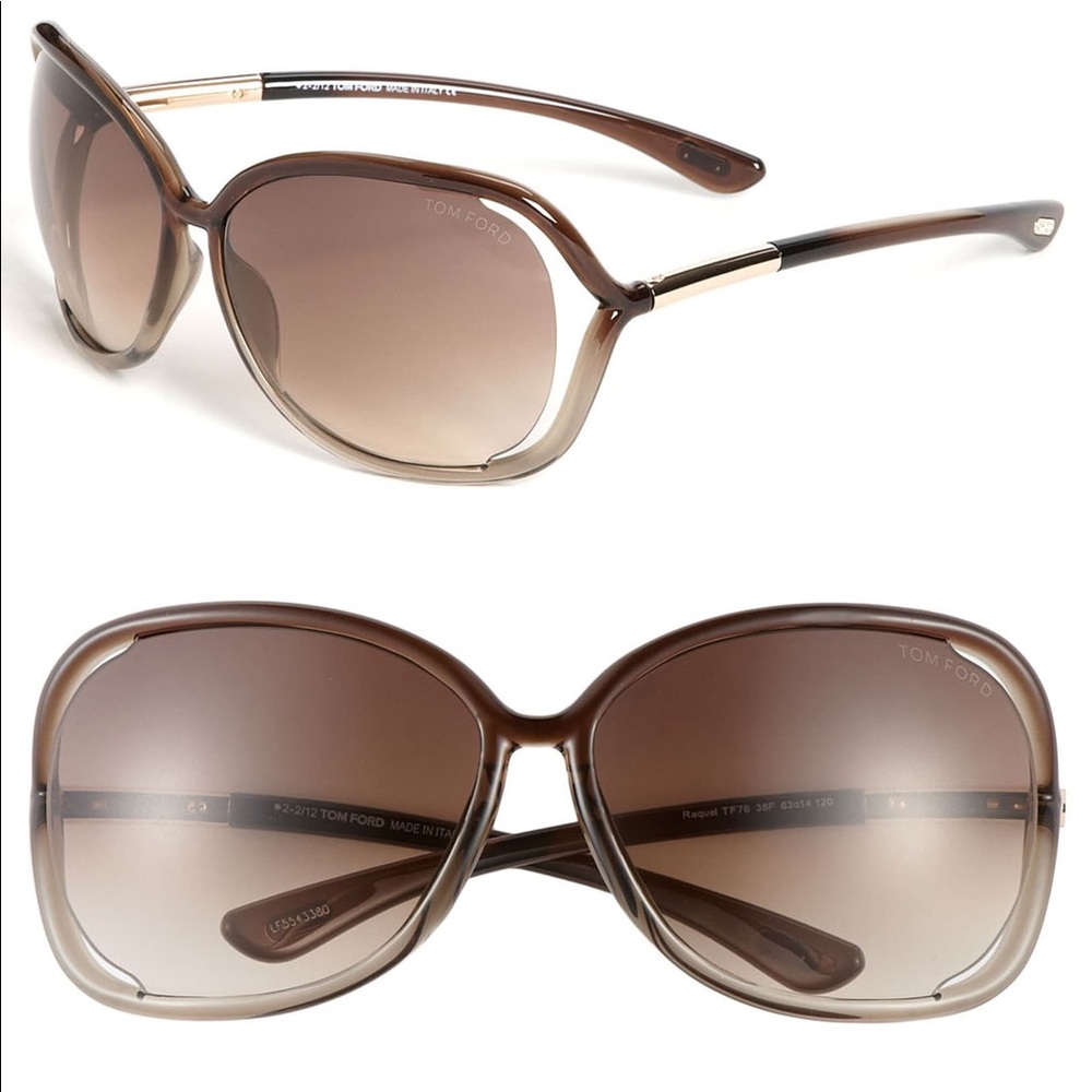 TOM FORD Raquel gradient brown oval sunglasses